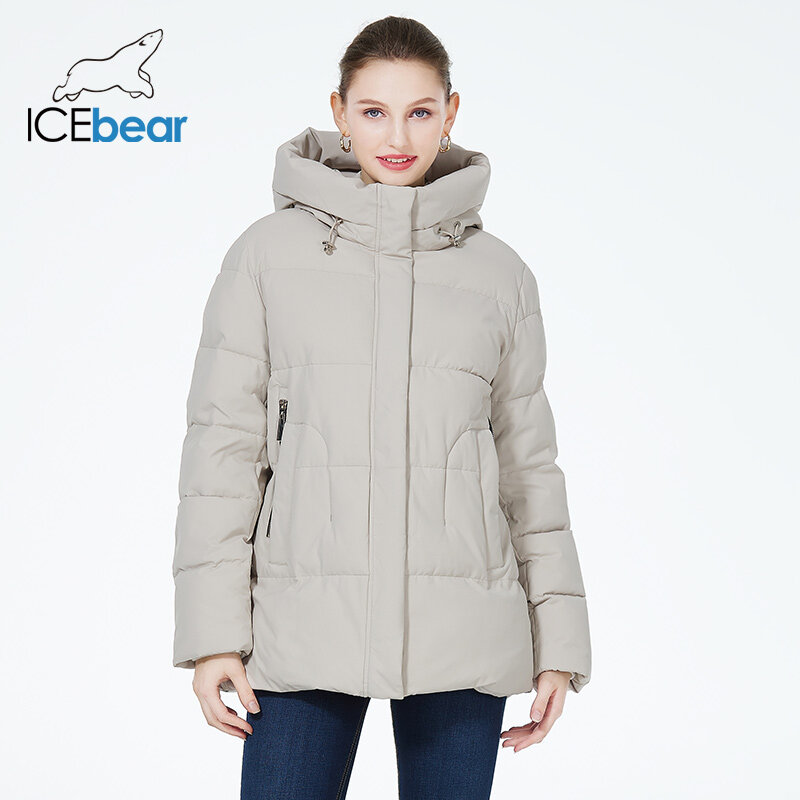 Eisbär Damen Winter jacke warm verdicken kurze Outwear wind dichten Mantel Langarm Reiß verschluss Parka mit Kapuze gwd3911i