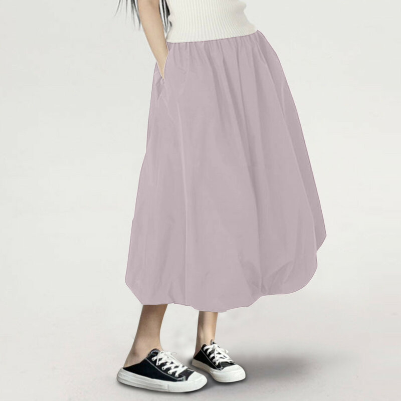 Falda de longitud media para mujer, Falda larga de cintura alta con bolsillo, disfraz de fiesta de vacaciones