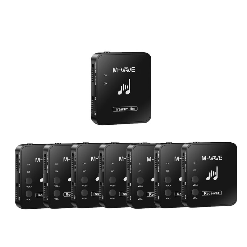 M-vave WP-10 2.4G, Earphone Monitor nirkabel dengan tombol Volume dapat diisi ulang, mendukung Stereo Mono Cuvave