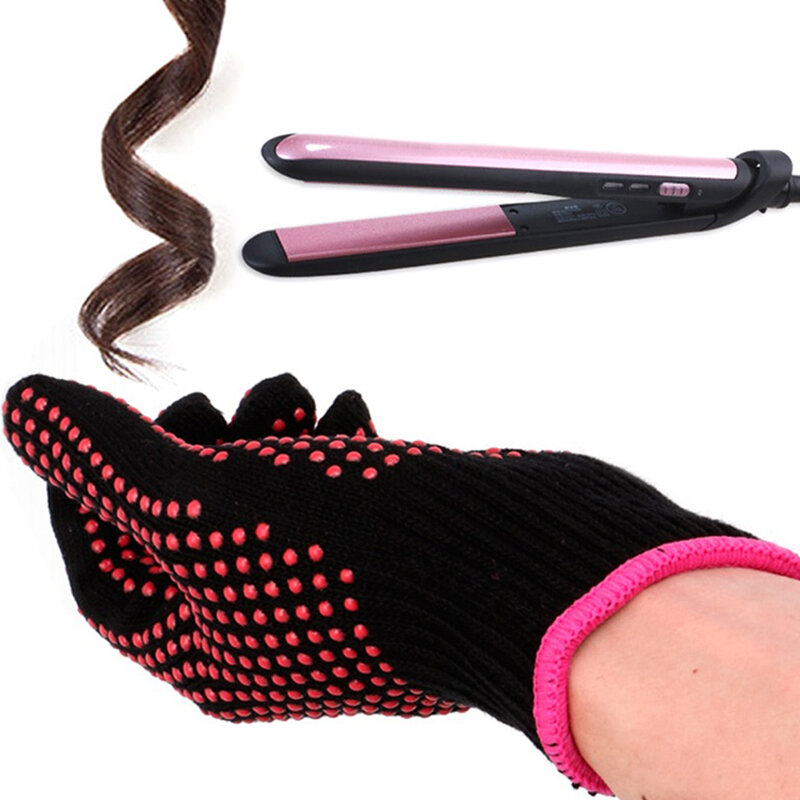 1PCS Neue doppelseitige Haarglätter Curling Tong Friseur Wärme Beständig Anti-Verbrühen Finger Handschuhe