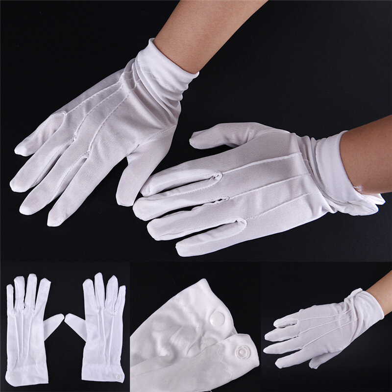Белые хлопковые рабочие перчатки для монет, ювелирных изделий, серебряные инспекционные 23*8 см
