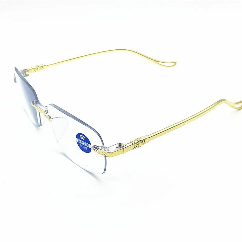 The Elderly High-grade Diamond-cut Presbyopes Anti-blue Light HD Presbyopia Glasses Frameless Ultra-light Reading Glasses 2024