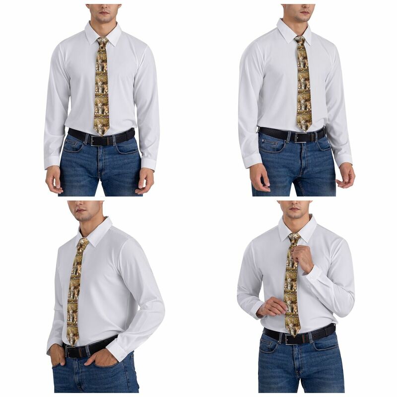 Оригинальные милые Креативные мужские галстуки с котом, Классический шелковый галстук
