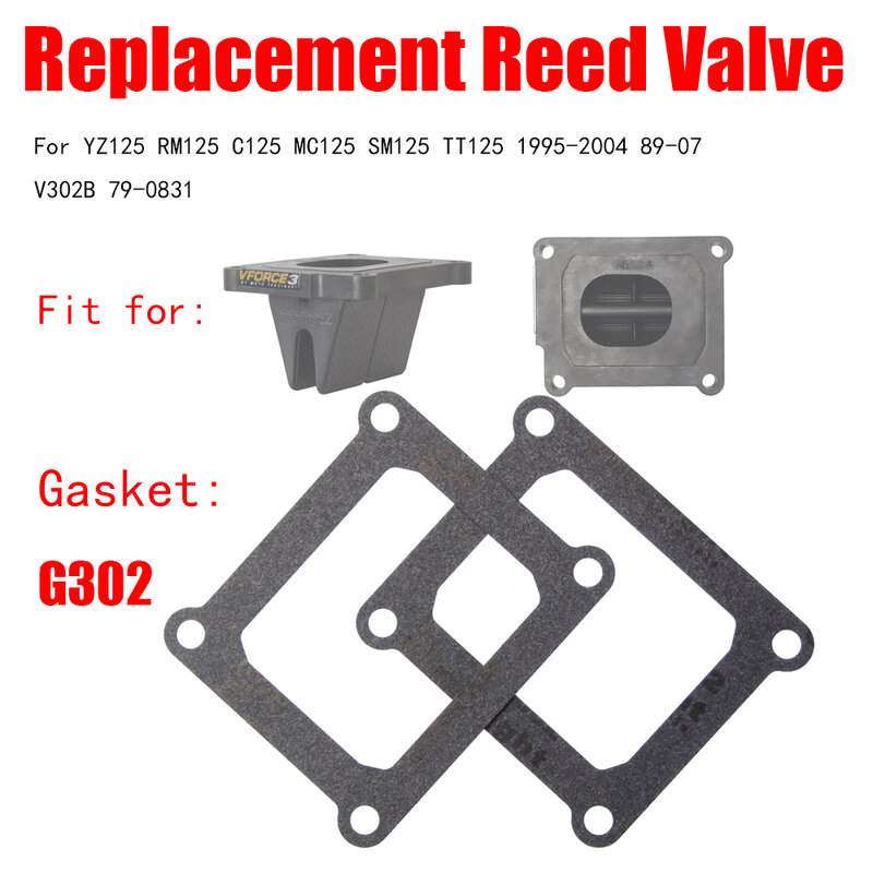 2PCS/1PCS Gasket G302 Replacement Reed Valve Vforce V382S-A For YZ125 RM125 C125 MC125 SM125 TT125 1995-2004 89-07 V302B 79-0831