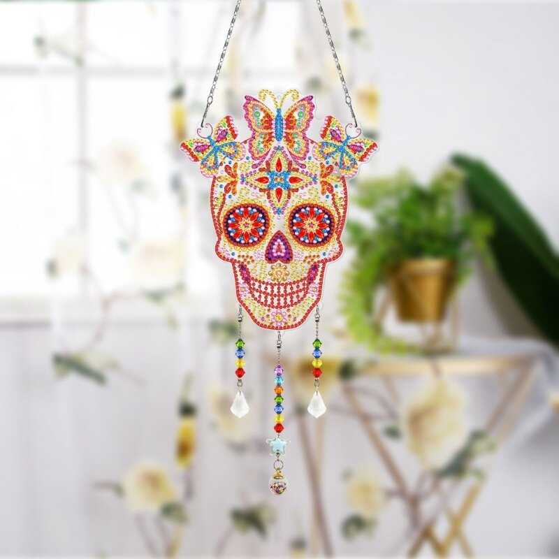 Hanging Ornament Diamonds Painting Art Window Decorations for Home Wall Garden G5AB