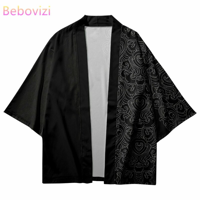 Praia de verão moda japonesa vintage impressão quimono streetwear cardigan masculino haori oversized topo yukata plus size 5xl 6xl