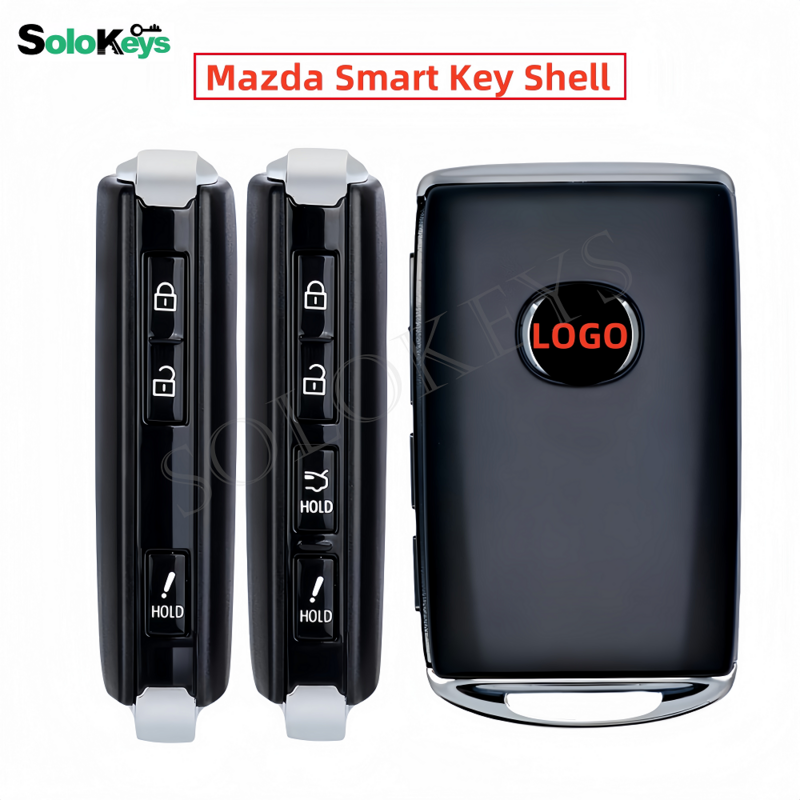 SOLOKEYS FCCID:WAZSKE13D03 DGY2-67-5DYB Smart Remote Key Shell For Mazda 6, CX-9, CX-3, CX-5, Axela 2020, 2021, CX-30 With LOGO