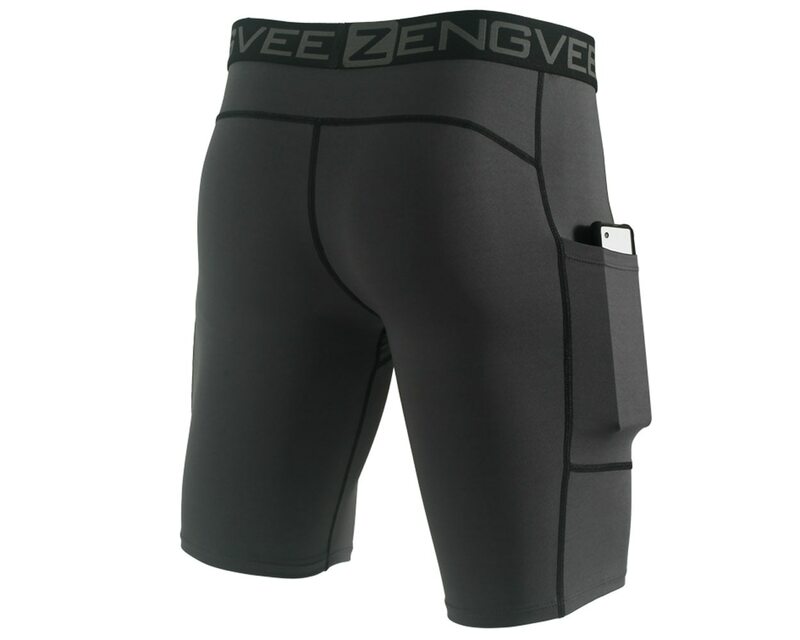 ZengVee 3 pezzi comodi pantaloncini a compressione da uomo, abbigliamento sportivo con strato di Base ad alta elasticità ad asciugatura rapida attiva per palestra sportiva