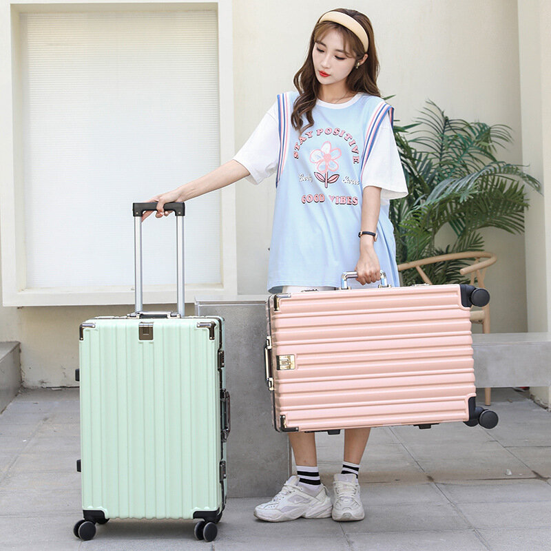Reisekoffer Aluminium gerahmt, Koffer auf Rädern, Laptop fach/Tasche, Zoll großes aufgegebenes Gepäck