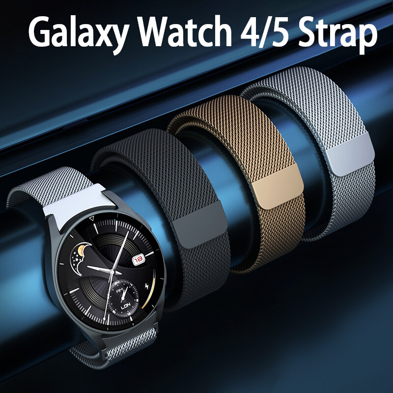 Bracelet à Boucle Magnétique pour Samsung Galaxy Watch 6/5/4, 40mm 44mm/Watch 5 Pro Galaxy 4/6 Classic 42mm 43mm 46mm 47mm 20mm