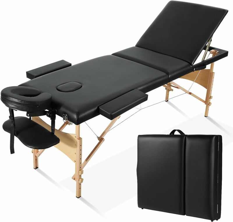 Meja pijat tempat tidur bulu mata portabel, untuk ekstensi bulu mata 73 inci tato meja panjang tinggi dapat disesuaikan profesional 3 lipat ringan