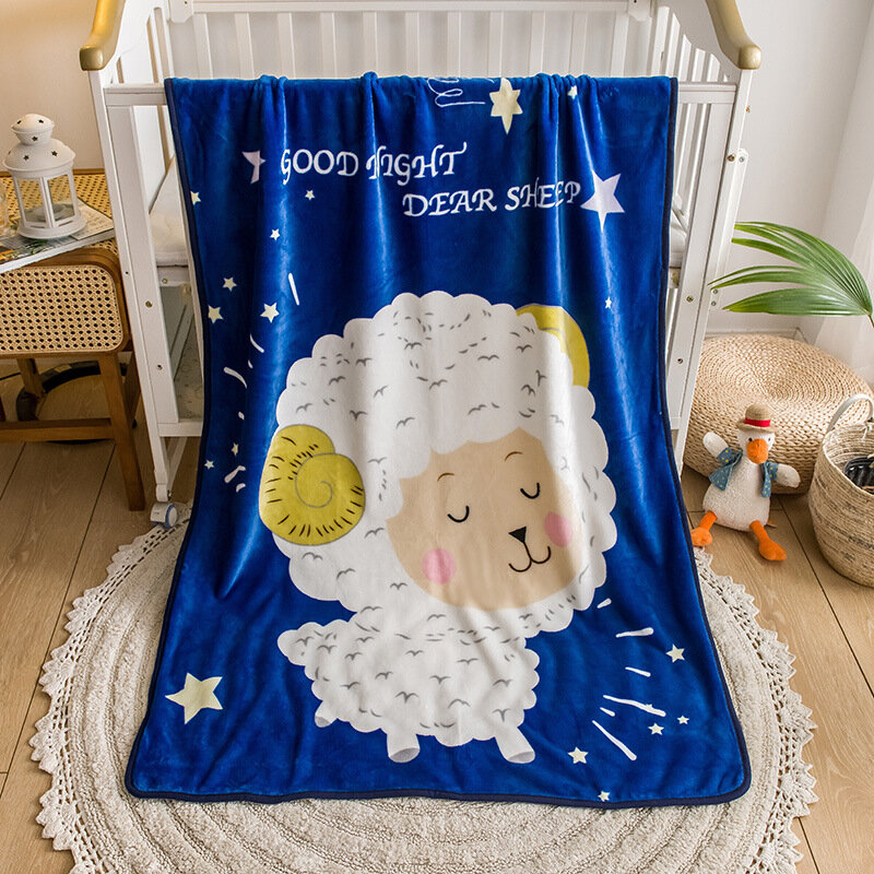 Couverture de bébé et d'emmaillotage pour nouveau-né, douce, en flanelle, couche unique, literie pour bébé, couverture de poussette, motif dessin animé