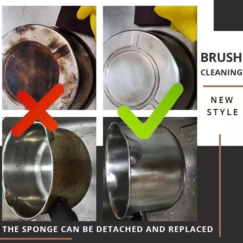 Kitchen Cleaning Tools Handle Sponge Emery Clean Rub Super Cookware Eraser Pot Rust Brush Sponge Wipe