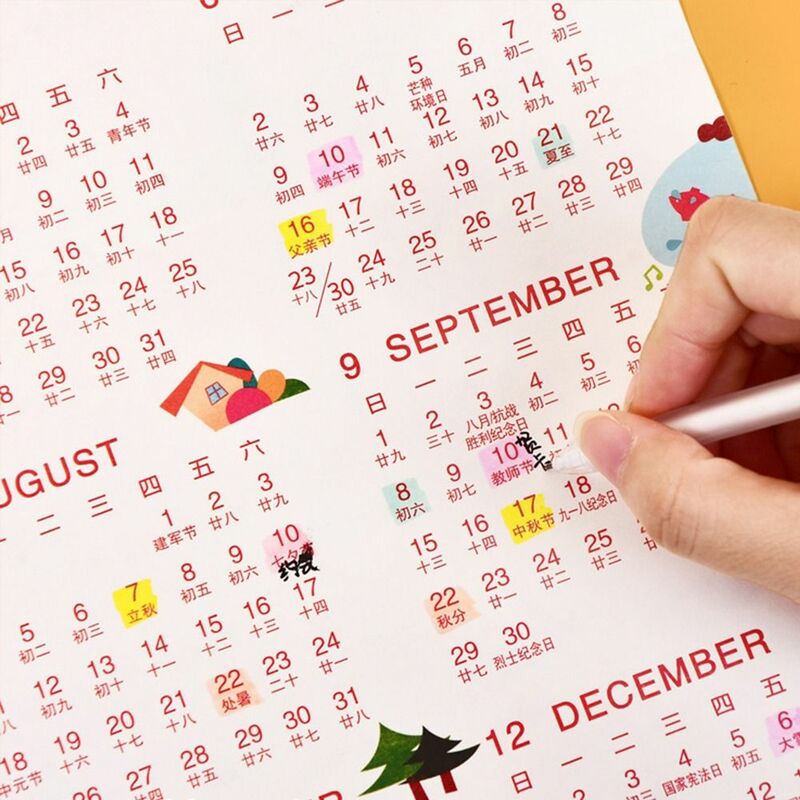 Perencana jadwal 2024 Kalender Tahun Baru perencana waktu kertas rencana kerja belajar dinding kalender kertas Agenda tahunan daftar tugas