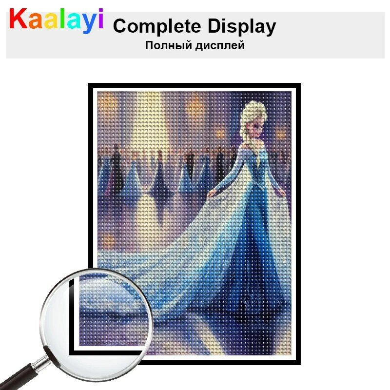 DIY Frozen Putri Aisha Anna Snow Castle Disney Natal kartun penuh berlian lukisan bordir seni dinding anak dekorasi rumah 095