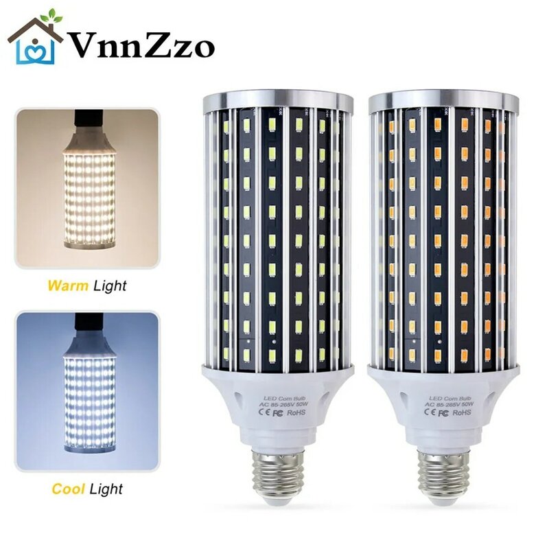 Lampu Jagung LED E27 110V Bombilla Lampu LED 85-265V Lampu LED Lampara 50W Lampu Daya Tinggi Bengkel Pabrik Lampu Gudang 5730