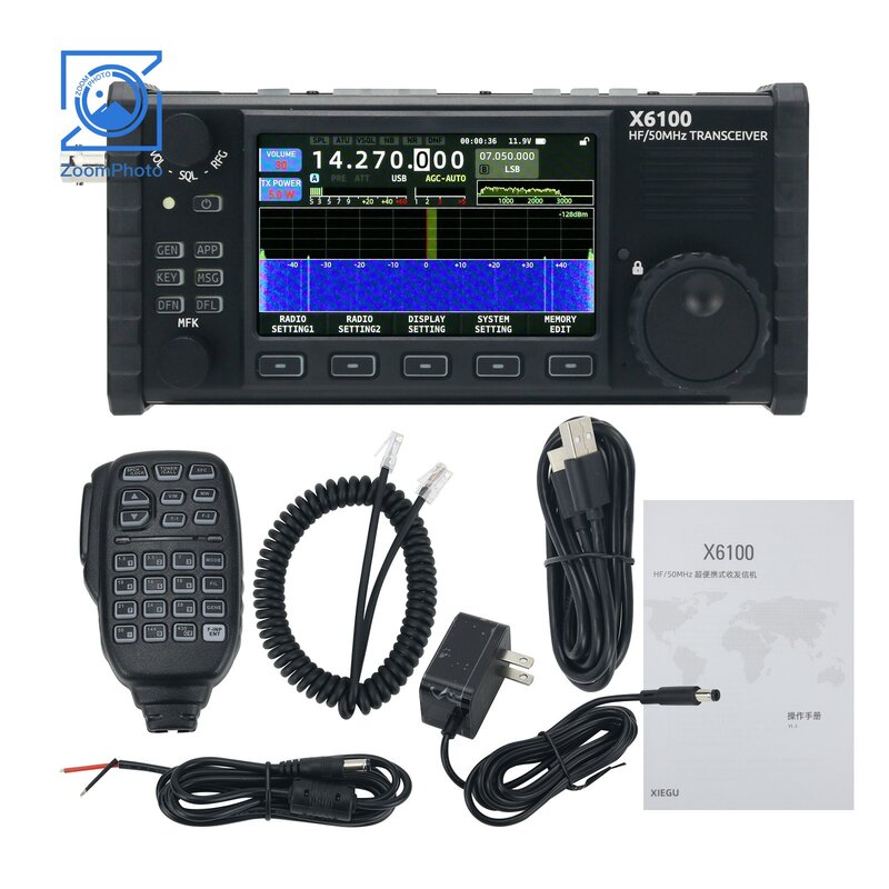 XIEGU X6100 50 МГц HF трансивер, все режимы трансивера, портативный SDR трансивер с антенным тюнером