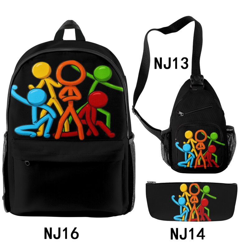 Alan Becker Merch zaini 3 pezzi set unico Zipper Daypack 2023 stile Casual borsa da viaggio borsa da scuola per studenti borse Unisex