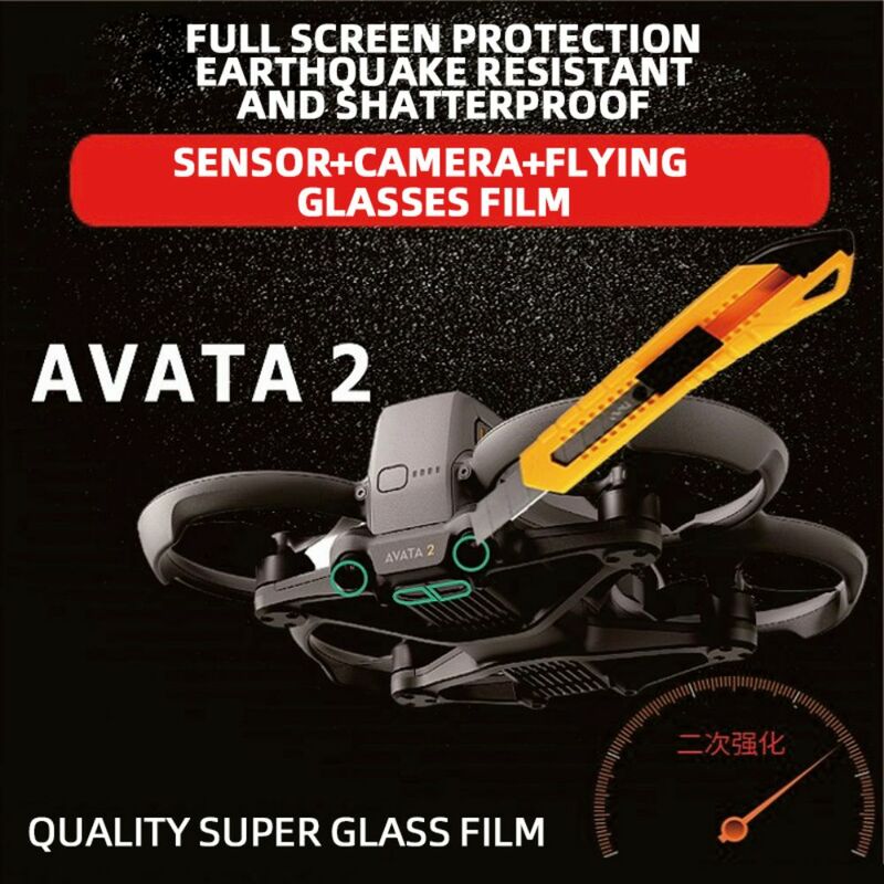Cocok untuk DJI DJI Avata2 film pelindung, sensor lensa, film kacamata, aksesori drone film nano