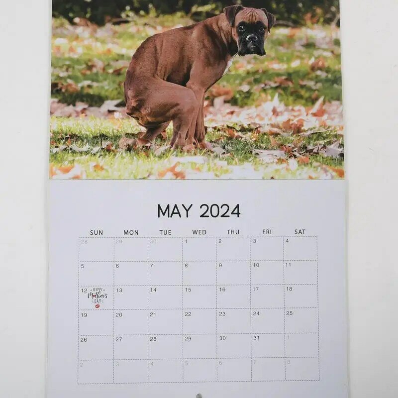 Kalender anjing 2024 hitung mundur anjing kalender baru kalender kotoran anjing lucu untuk kulkas meja belajar ruang tamu