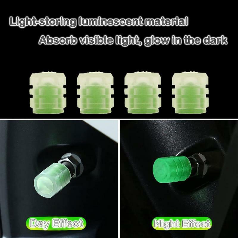 Luminous Valve Caps Fluorescent Red Night Glowing Car Motorcycle Bicycle Wheel Styling Tyre Hub Universal Cap Decor