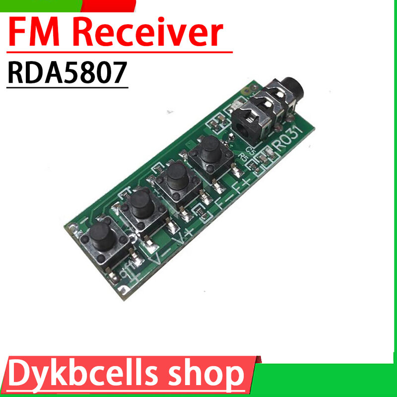 RDA5807 DSP FM 스테레오 수신기 보드, 2 채널 FM 라디오 모듈, 방송 캠퍼스용, 76.0MHz ~ 108.0MHz DC 3V-12V