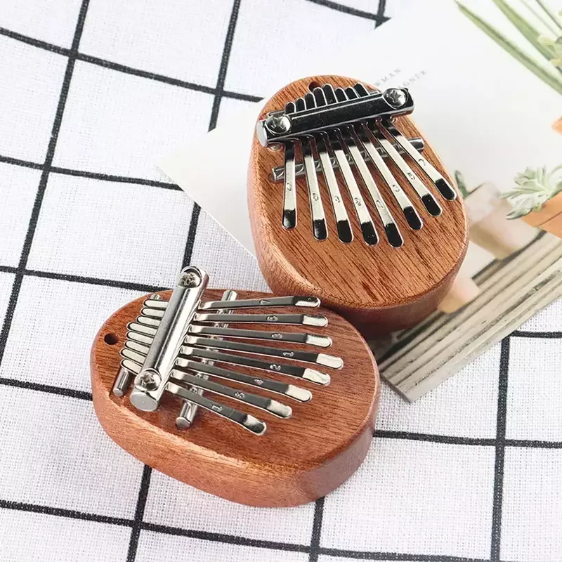 8 Key Kalimba Instrument muzyczny Mini klawiatura muzyczna kciuk fortepian drewniane prezenty akrylowe śliczne małe poręczny prezent dla dzieci sport