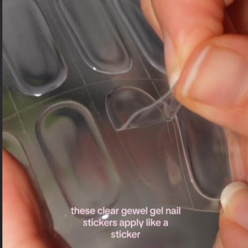 Tiras de unhas de gel semi curadas transparentes, Limpar Nail Strengthening Gel Slider, Gel de cristal claro duradouro, Adesivos UV à prova d'água