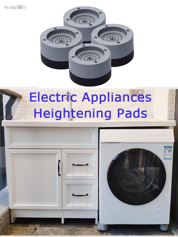 洗濯機用滑り止めマット,汚れ防止,自動および大型,ユニバーサル,高さパッド付き,冷蔵庫ベース4ピース/ロット