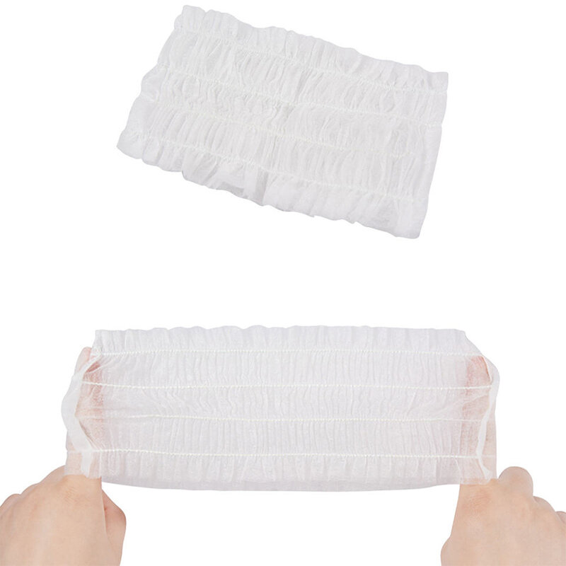 10PCS White Disposable Spa Facial Headbands Non-Woven Cloth Hair Band Soft Skin Care For Women Girls Makeup Bathroom Supplies