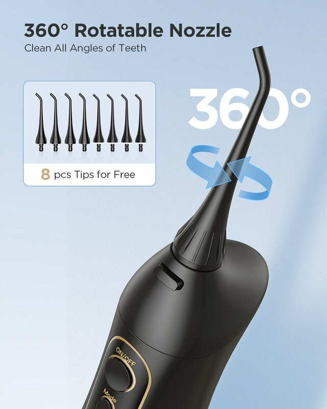 Fairywill flosser air irigator Oral portabel isi ulang gigi 3 mode tangki air untuk gigi 300ML pembersih gigi tahan air