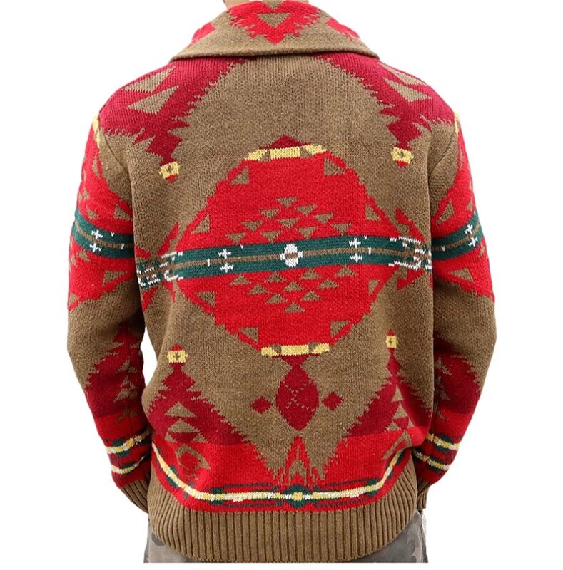 2024 nowe świąteczne żakardowe męskie swetry jesienno-zimowe dzianinowe luźne swetry męskie bluzy casualowe w stylu Streetwear ubrania