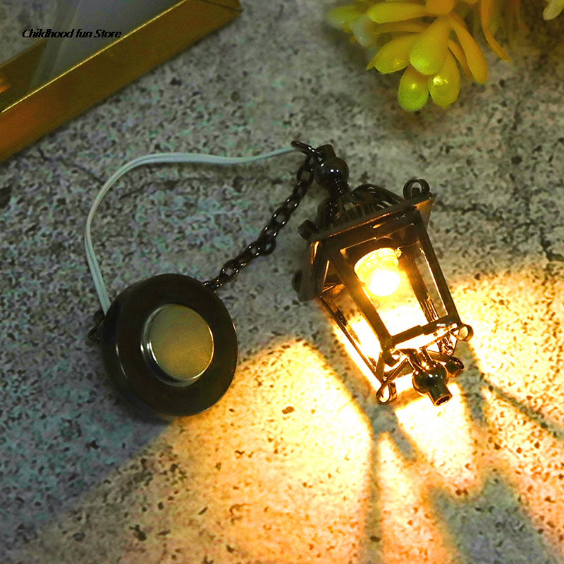 1:12 인형의 집 레트로 유럽 스타일 미니 LED 램프, 더블 헤드 플라워 천장 조명 램프, 벽 조명, 방 야외 장식 장난감