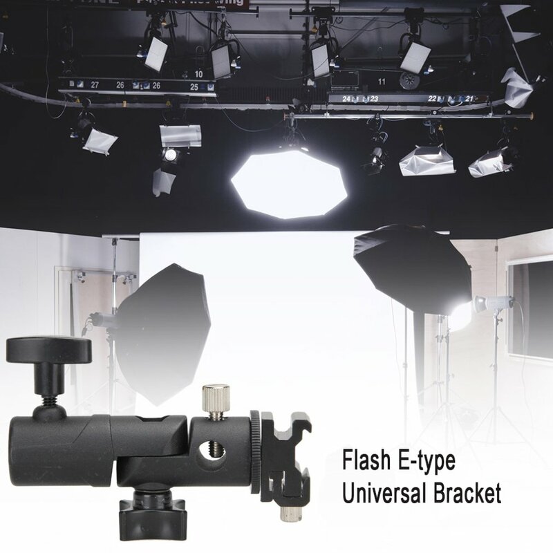 Adaptador de montaje de paraguas de zapata de Flash giratorio para estudio, soporte de luz tipo E, accesorios esenciales de cámara, estudio fotográfico de alta calidad
