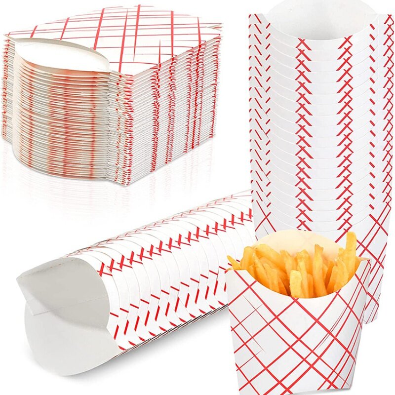 Customized product5 oz 50-Pack French Fry Containers Box Cups, Disposable Paperboard French Fries Holders, Kid's Snack Container