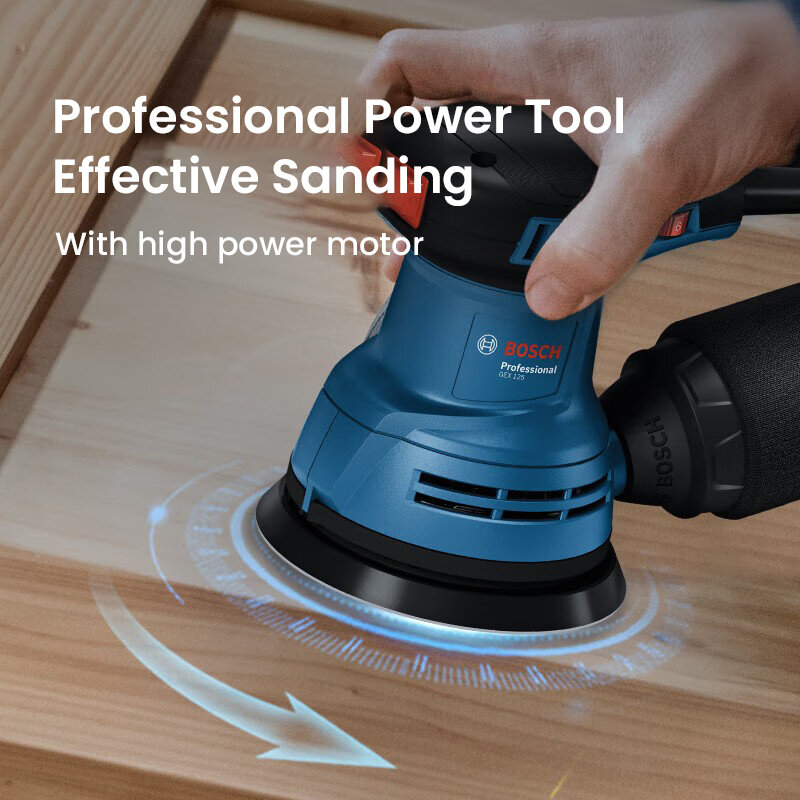 Bosch Gex 125 Electric Sander Professional Eccentric Sander Sanding Machine 290W Low Vibration Polishing Vacuum Tool