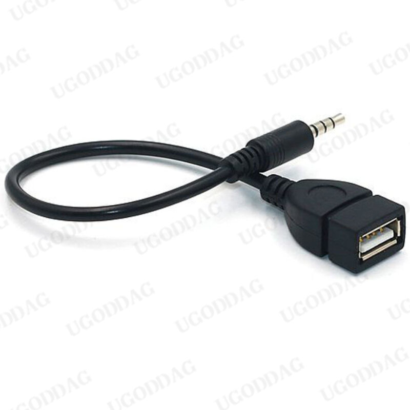 Convertidor de reproductor MP3 para coche, adaptador de Cable macho de 3,5mm, conector de Audio AUX a USB hembra, accesorios para coche