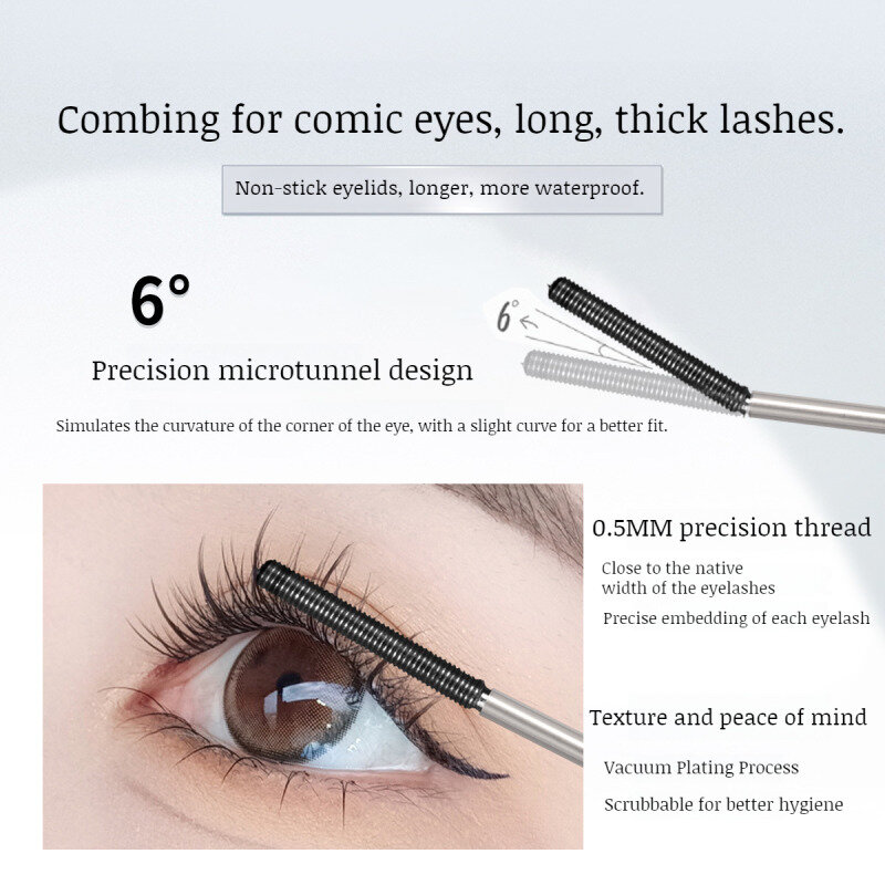 Fine eyelashes steel tube mascara natural three-dimensional curling long and thick quick-drying waterproof not easy to smudge