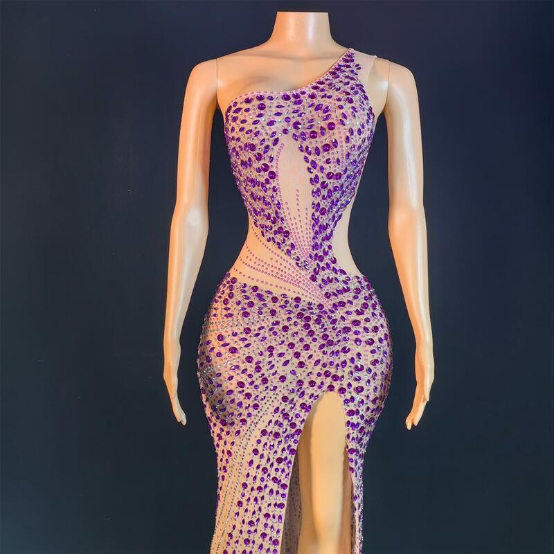 Роскошное женское прозрачное асимметричное длинное платье, сексуальное вечернее платье для выпускного вечера в стиле знаменитостей на день рождения, платье для фотосессии Feiniao