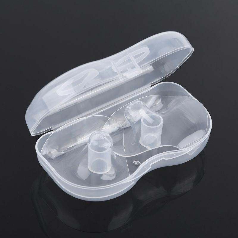 2 個の乳首カバー接触乳首プロテクター授乳エバーターケース用キャリー付きシリコン乳首エクステンダー