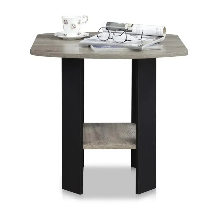 프렌치 오크 블랙 카페 테이블 살롱, 심플한 디자인 엔드 사이드 테이블, 저렴한 가구, 커피 테이블, 거실 측면 나이트 스탠드