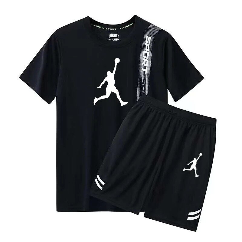 Camicia sportiva e pantaloncini in due pezzi per uomo, ideale per gli sport Casual