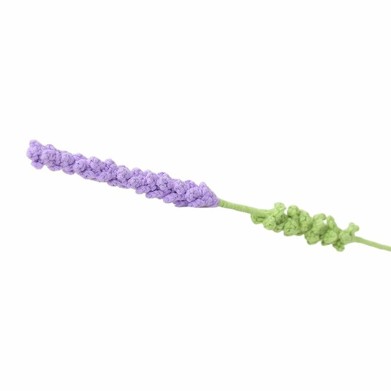 Milk Cotton Valentine's Day Gift Hand-knitted Lavender Flower Homemade Crochet Flowers Lavender Bouquet Lavender Braided Flower