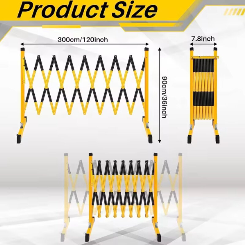 Folding Fiberglass Safety Fence para construção de garagem de estrada ao ar livre, barreira telescópica, vedação isolada, 3.0-5.0m