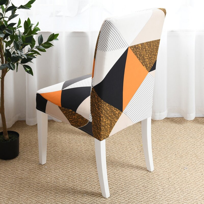 1/2/4/6pcs Printed Elastic Stretch Chair Cover Spandex Dinning Room Kitchen Chair Slipcovers Protector For Wedding Banquet Party