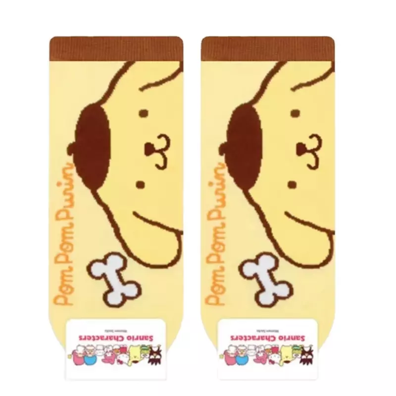 Kaus kaki wanita kartun Kawaii Sanrio kaus kaki cetak katun lembut Sanrio Hello Kitty My Melody kaus kaki Anime kartun untuk hadiah gadis