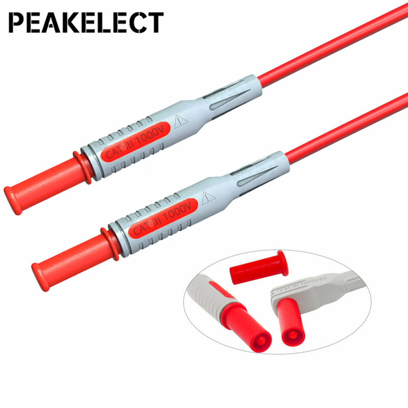 Peakelect-multímetro con enchufe Banana P1600C, juego de cables de prueba enchufables para automoción, pinzas de cocodrilo, gancho de prueba IC, 7 en 1, 4mm