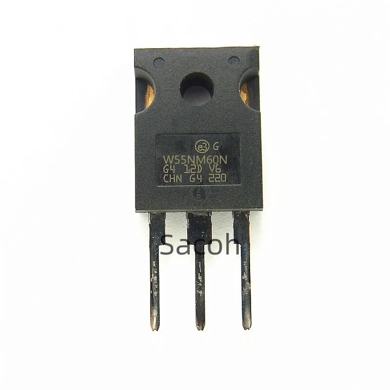 Transistor original do MOSFET do N-canal, STW55NM60N, 55NM60N, STW55NM60ND, 55NM60ND, TO-247, 501A, 600V, recondicionado, 5 PCes/lote
