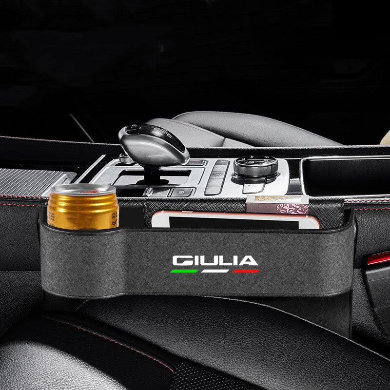 Giulia 자동차 시트 틈새 틈새 스토리지 박스, 시트 정리함 갭 슬릿 필러 거치대, 자동차 슬릿 포켓 스토리지 박스