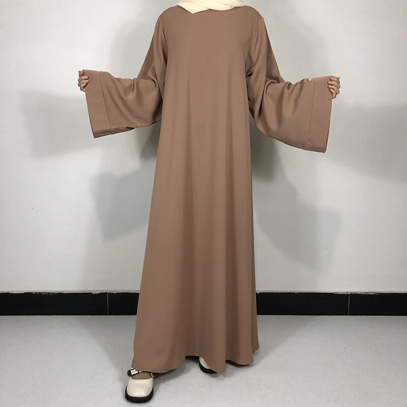Abaya de Nida Lisa básica para mujer, 15 colores, cinturón gratis, alta calidad, vestido Simple modesto, ropa islámica EID Ramadán